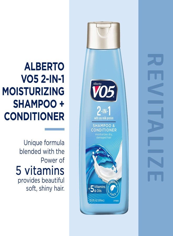 Alberto VO5 VO5 2-IN-1 Moisturizing Shampoo and Conditioner - 12.5 Fl Oz - Deeply Nourishing Formula Revitalizes Dry and Damaged Hair - Image 2